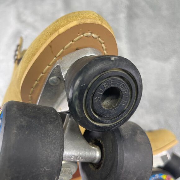 Vintage Riedell 130L Tan Suede Leather Roller Skates Size 6 Suregrip - Picture 14 of 16